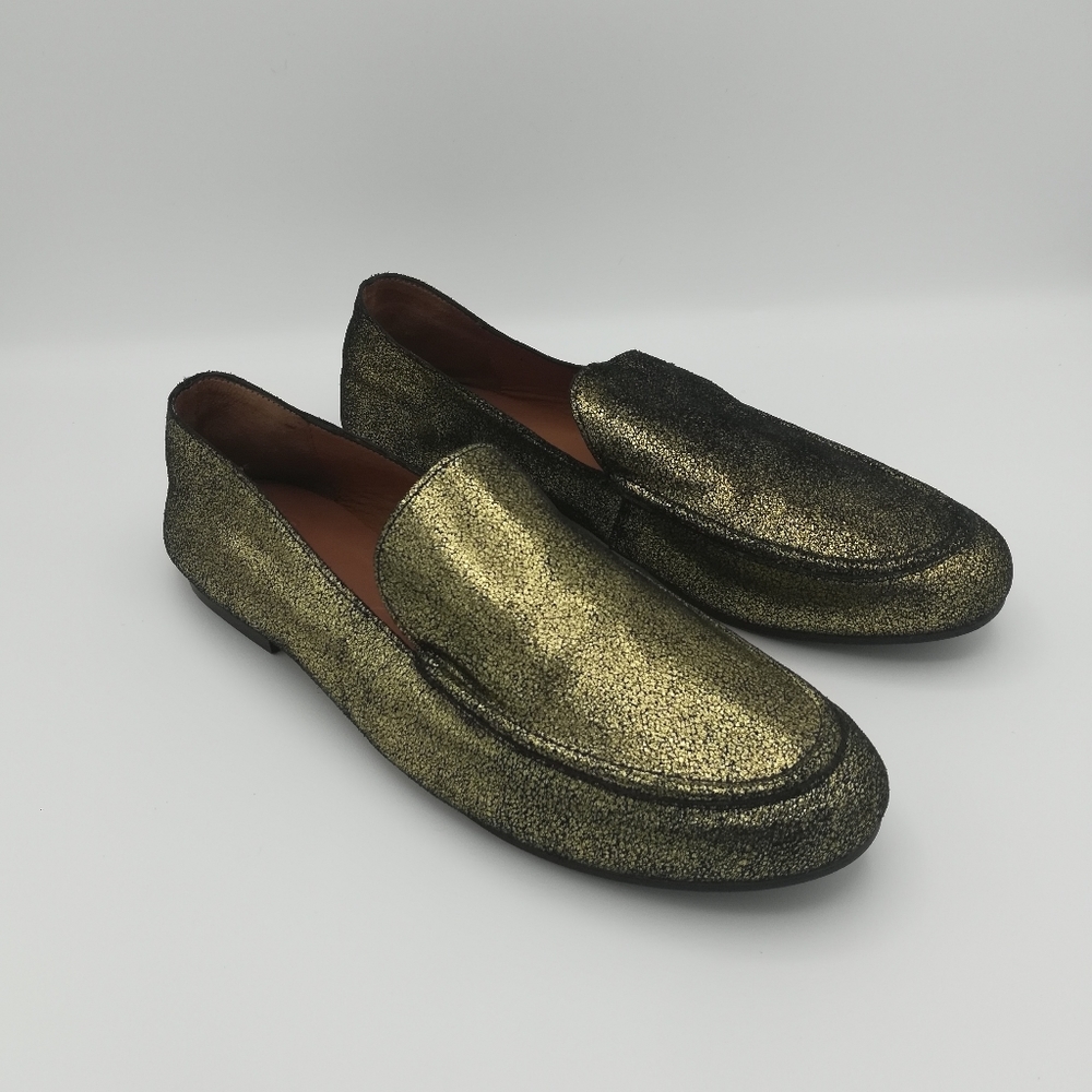 Swildens XXX Sparkly Metallic Gold/Black Loafers